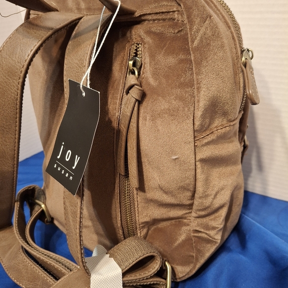Joy Susan Brown Velvet mini backpack NWT - Picture 4 of 10